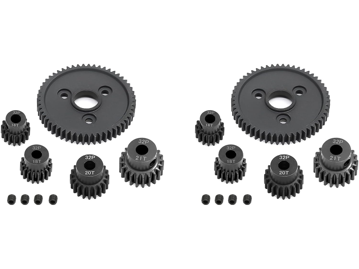 2x Engrenagens Cilíndricas de Metal SFUSHOS 54t 0.8 32p com pinhões 16t 18t 20t 21t