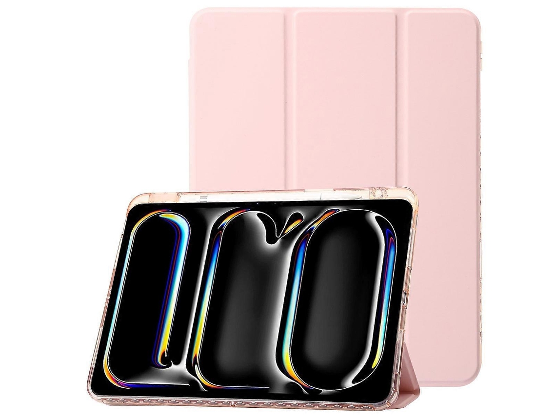 Capa para tablet Webake de acrílico transparente e couro com 3 dobras