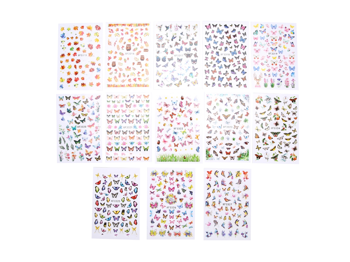 13pcs Adesivos De Arte Para Unhas Autoadesivos Decorativos Diy Ferramenta De Manicure