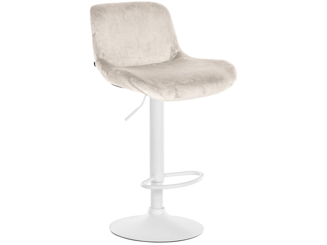 Banco De Bar Solon Branco Creme/veludo Clp