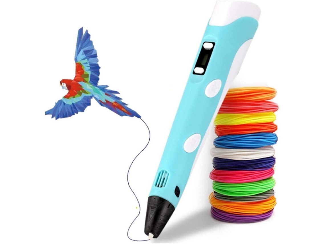 Caneta de Impressão 3D Caneta Doodler 3D com Filamento Pla de 12 Cores Total de 36 M Pla e Abs Compatíveis Brinquedo Criativo Grande