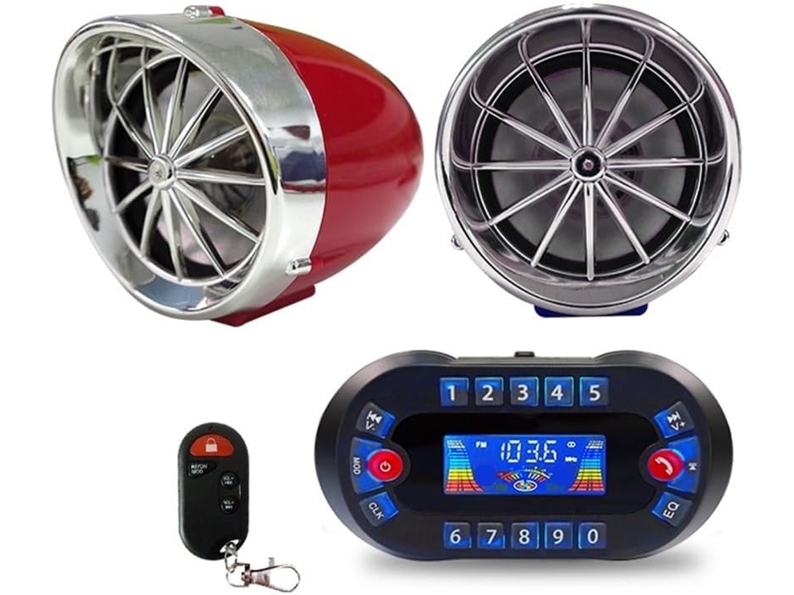 Haut-parleur Radio Amplificateur De Pour Moto, Rádio Fm, Alarme Anti-cabriolage, Sortie Sirène, Lecteur
