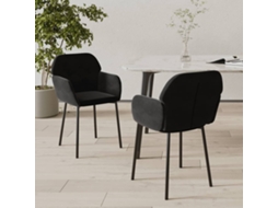 Vidaxl Cadeiras De Jantar 2 Pcs Veludo Preto