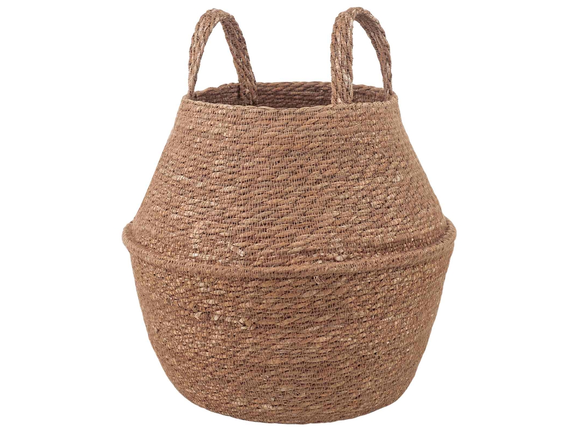 Conjunto 1 Vaso De Plantas Trançado Vidaxl Castanho Erva Marinha (ø 22 X 20 Cm)