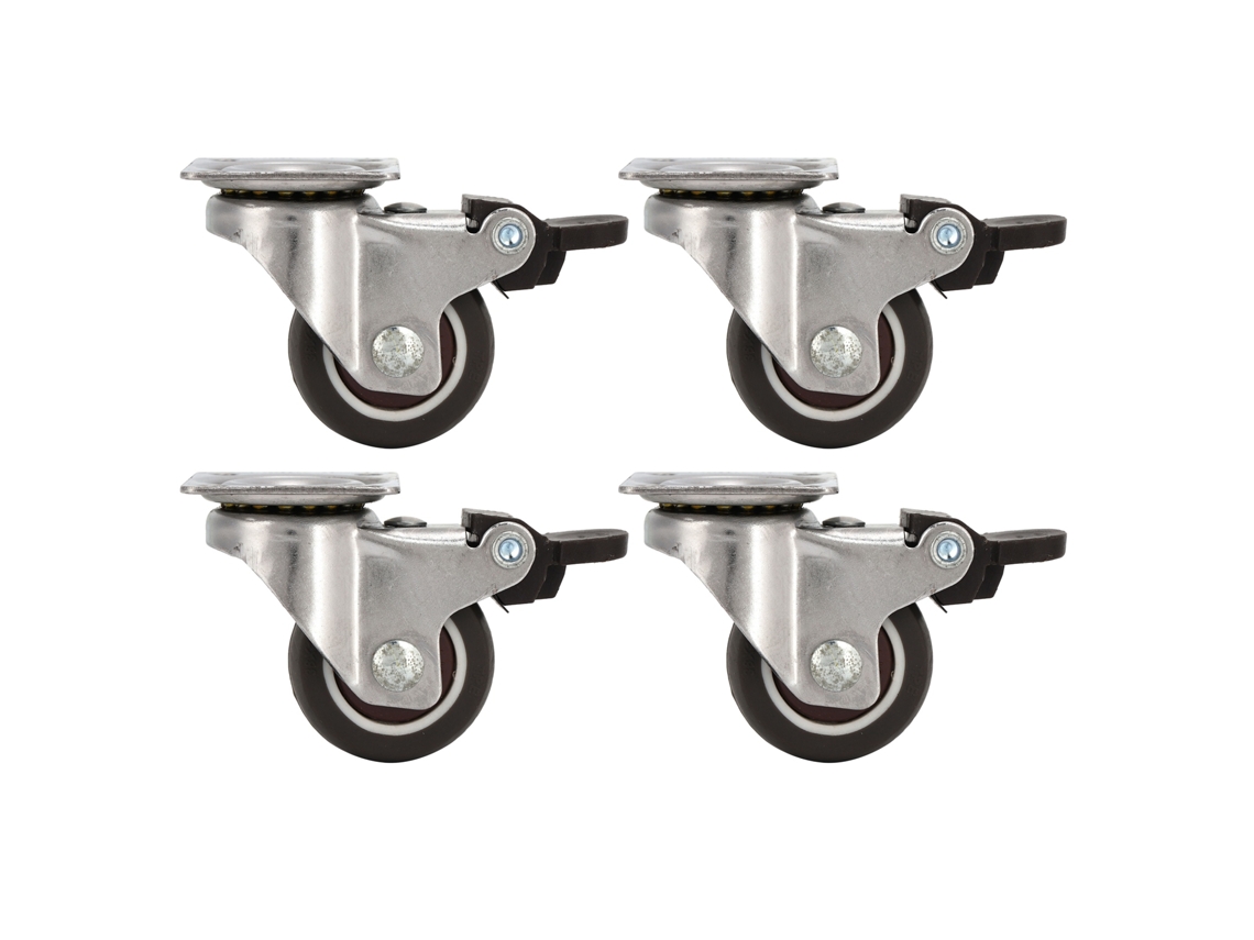 4pcs Rodas Caster Universal 360° Tpr Silenciosas com Freio