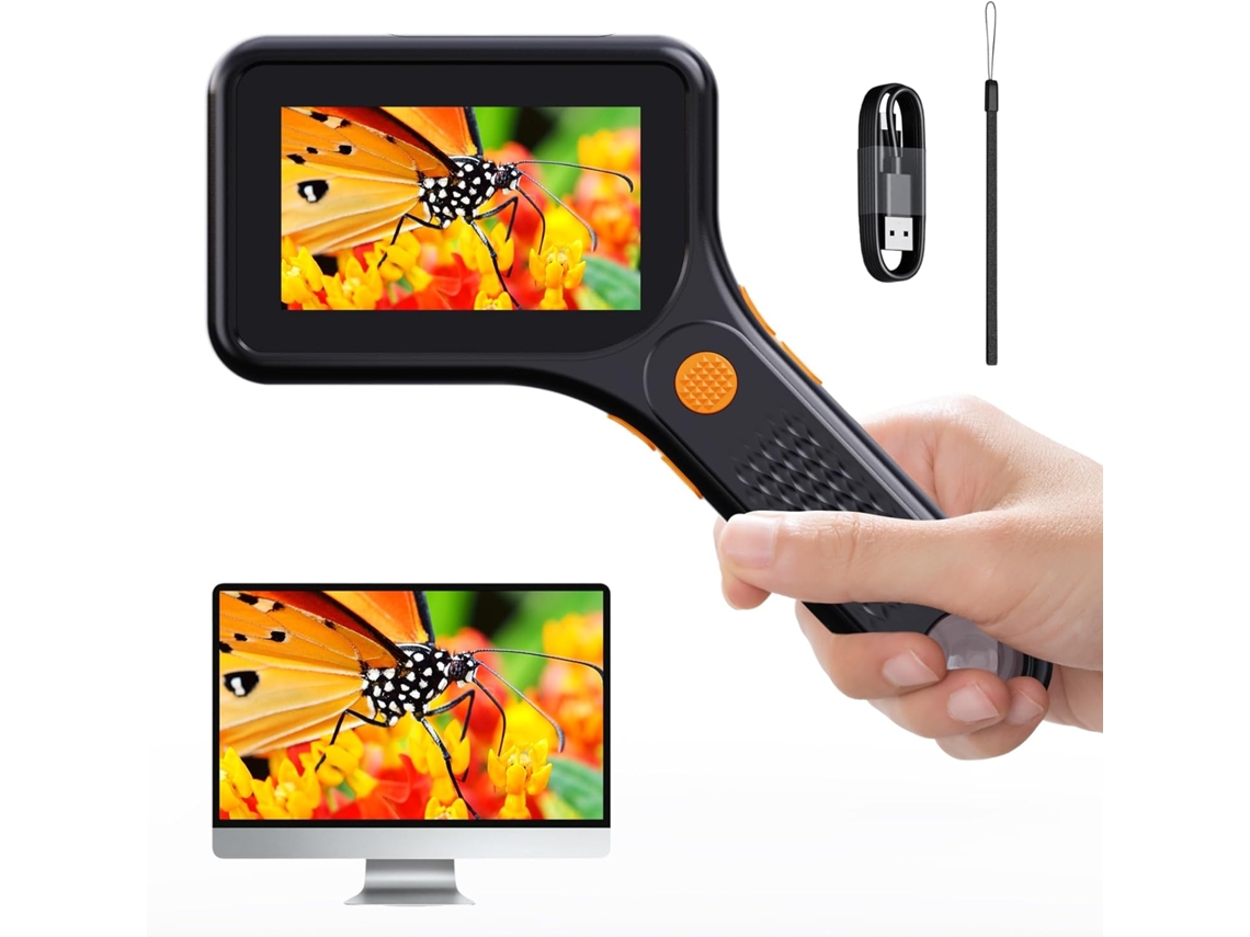 Microscópio Digital de Bolso para Adultos, Modelo Mais Recente de 2025, com Tela Hd de 3 Polegadas, Lupa Portátil para Moedas com 8 Ajustes BRILVIBERA