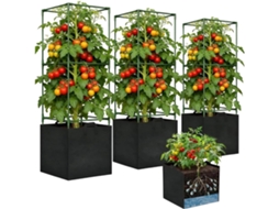 Gaiola Quadrada para Tomate, Aço Inoxidável, 3 Peças Suporte Quadrado para Tomate e Outras Plantas para Feijão, CHABERLU
