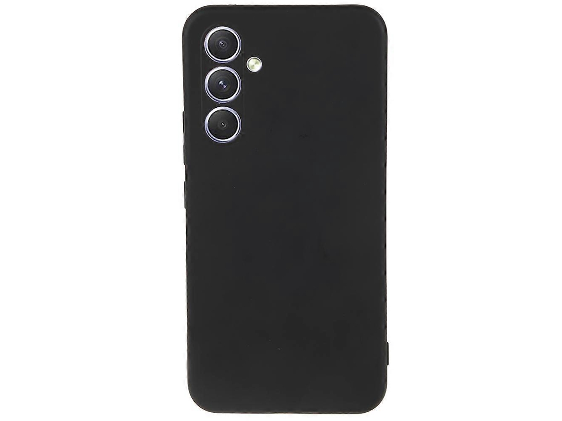 Capa Traseira De Tpu Macio Anti-riscos Com Revestimento De Fibra Preta Para Samsung Galaxy S25 Fe