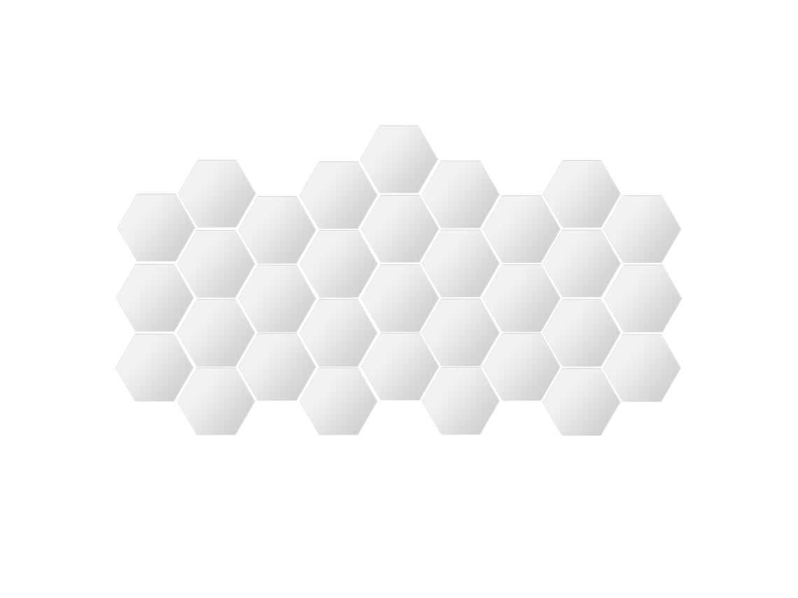 Adesivos Espelho Hexagonais Prata 32 Peças | MARCA