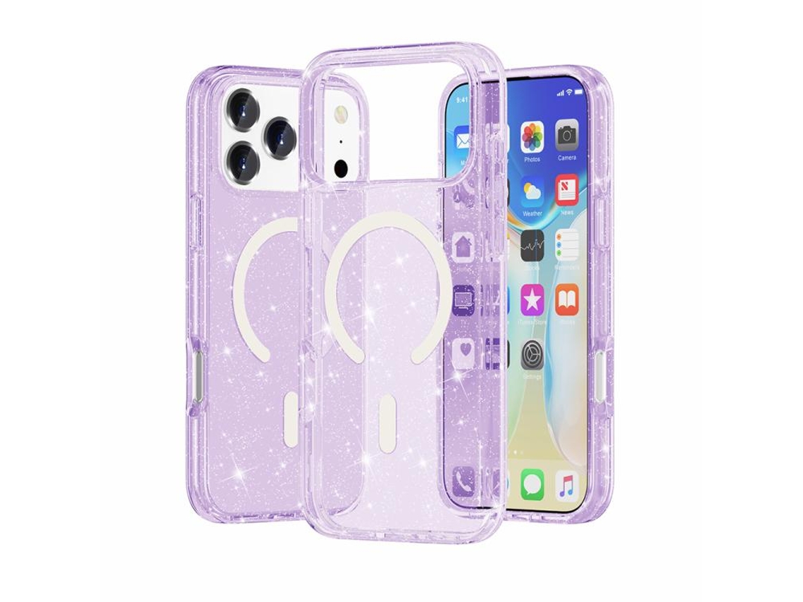 Capa Para Iphone 17 Pro - Estilo Exterminador Do Futuro Com Glitter E Ímã Magsafe