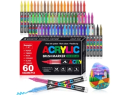 60 Canetas Acrílicas Coloridas, Líquida Direta, para Colorir para Adultos AQUAFORGE