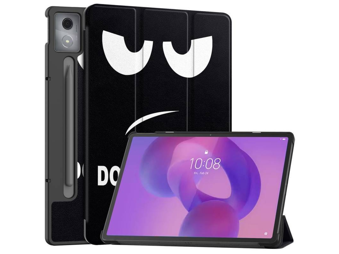 Capa Dobrável Em Três Partes Para Tablet Lenovo Xiaoxin Pad Pro 12,7” 2025, Protetora Em Pele Resistente A Impactos Padrão Olhos Grandes Hexinyigjly
