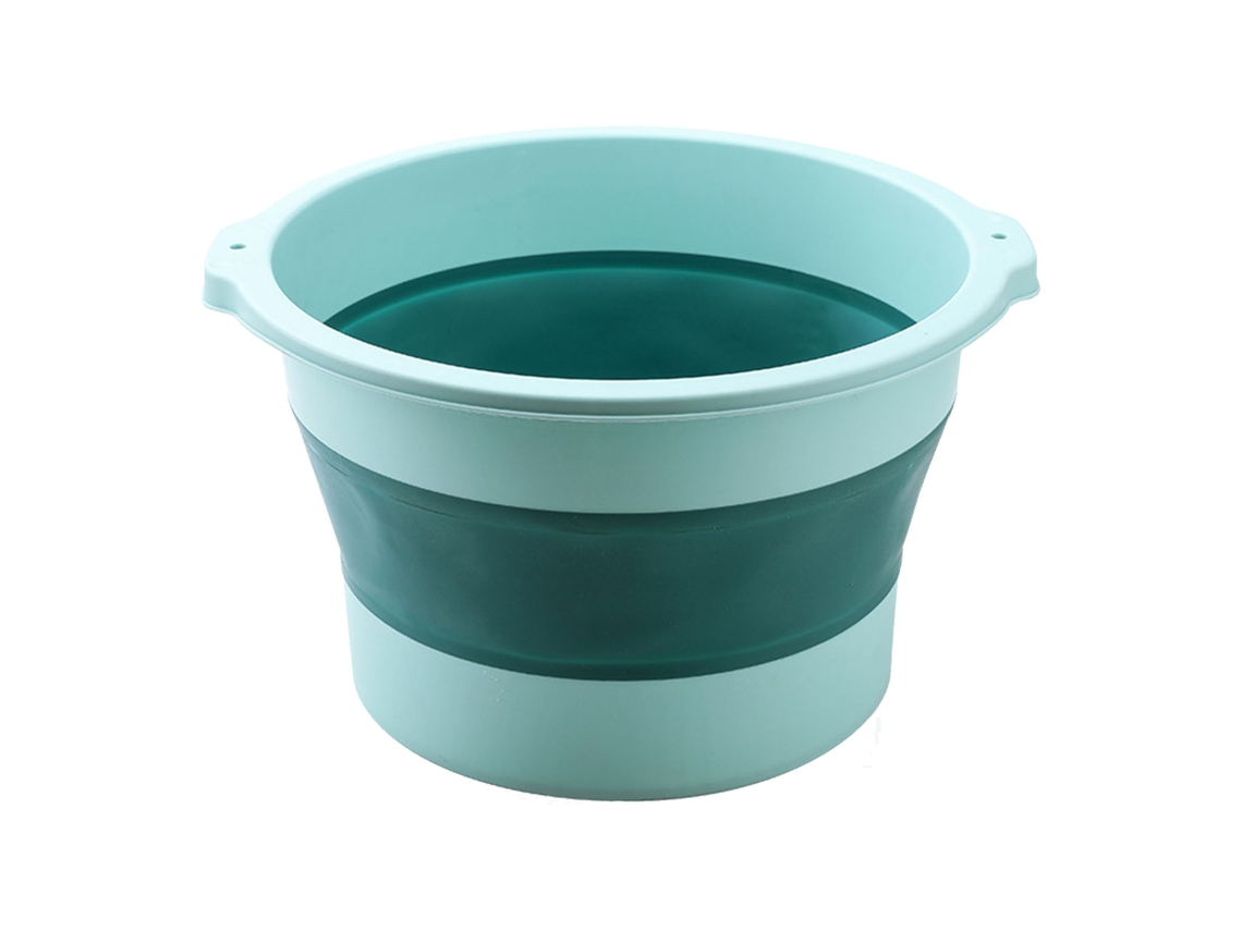 Bacia de Banho de Pés Dobrável com Massagem de Pontos Acupuntura Verde Claro S/MARCA