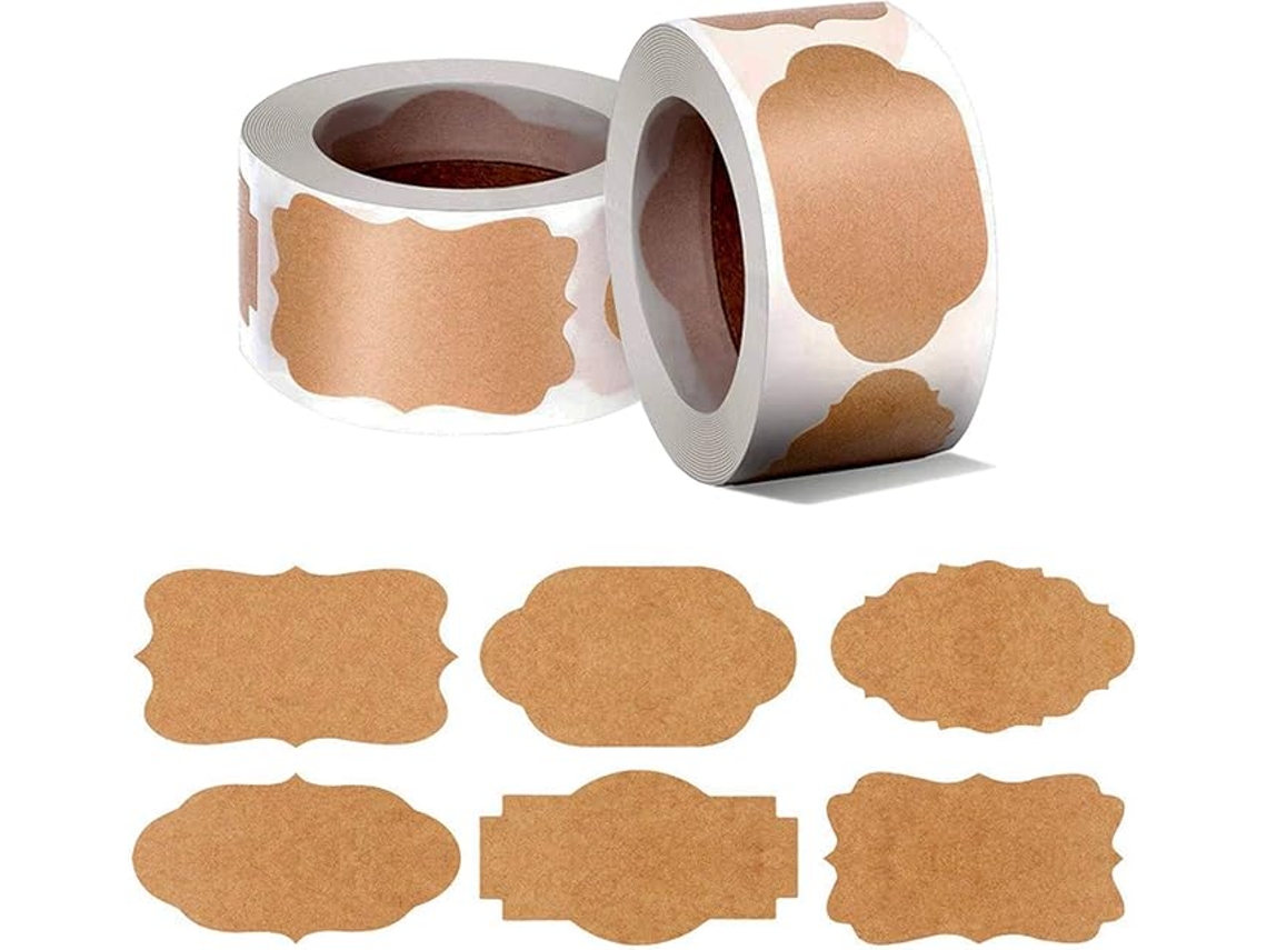 2 Etiquetas de Papel Kraft, 600 Etiquetas Autoadesivas BRILVIBERA