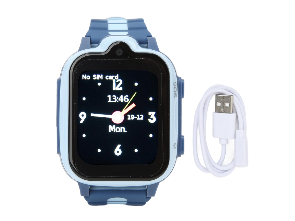 Relógio Inteligente Kids 4g Gps Tela Touch Azul Impermeável
