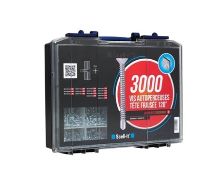 Caixa de 3000 Parafusos Autoperfurantes de Cabeça Escareada Cof004-Tfc SCELL-IT