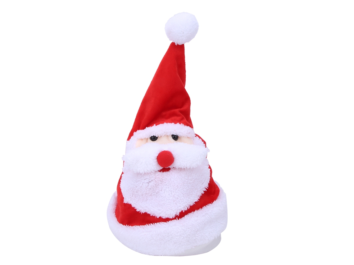 Mali chapéu de Papai Noel Elétrico com Luz, Música e Tremor para Natal Infantil Presente
