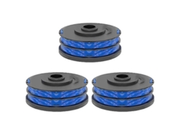 Conjunto De 3 Carretéis De Fio De Corte Rac123 Para Aparadores De Grama Ryobi Rlt6030, Rlt5127, Rlt5027, Rlt4125 E Rlt4027.