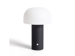 Candeeiro De Mesa Led Portátil Em Metal Com Bateria Usb Recarregável Leta Preto