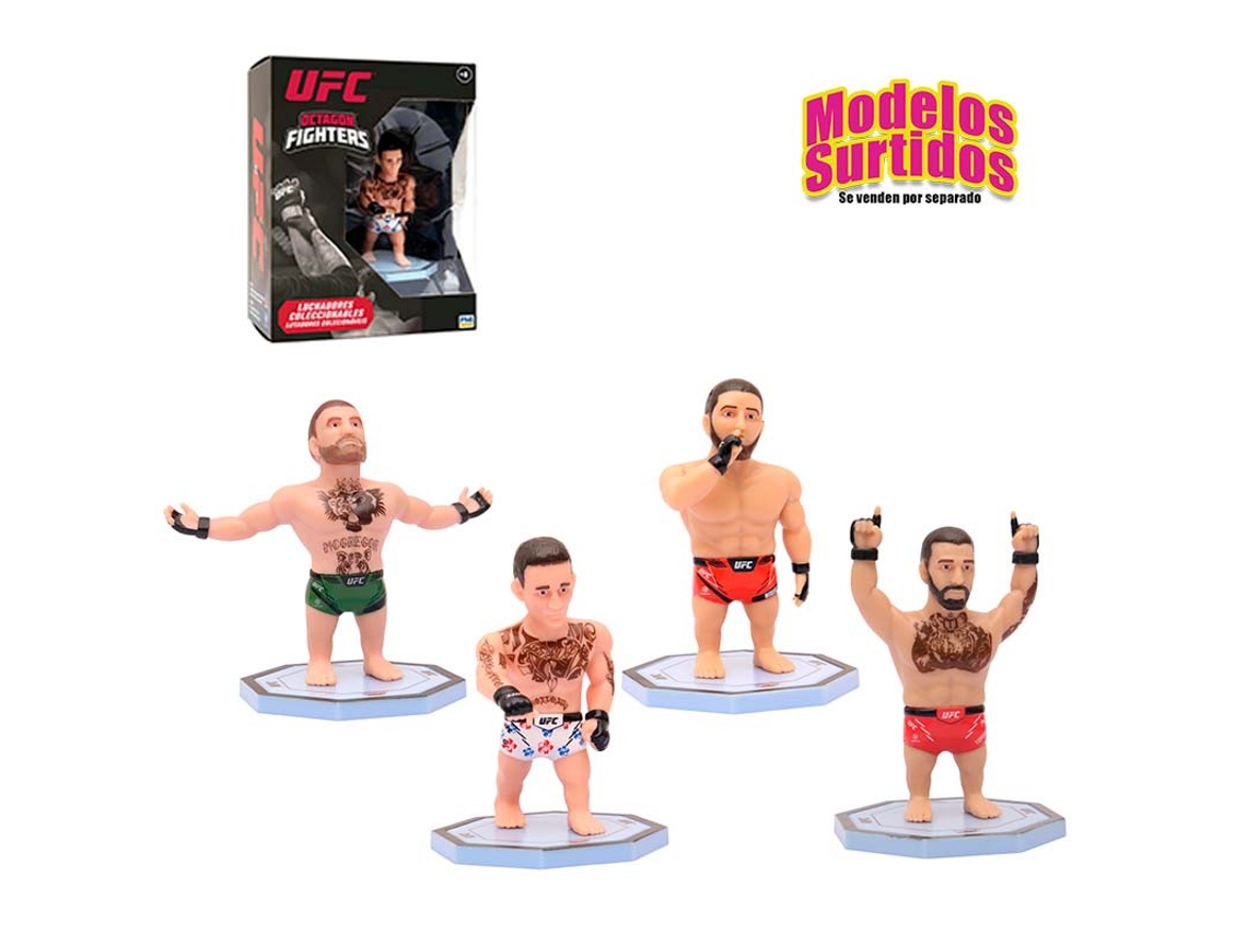 Pacote com 1 boneco colecionável UFC, boneco Bizak de 6 cm