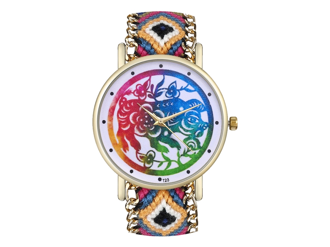 Reloj De Pulsera De Aleación Con Dial Redondo Analógico De Cuarzo Para Parejas