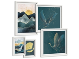 Quadros Decorativos Para Parede Montanhas Ouray, Londres, Coliseu Moldura Branca Pinturas De Quarto Espelharte (conjunto De 5 Imagens)