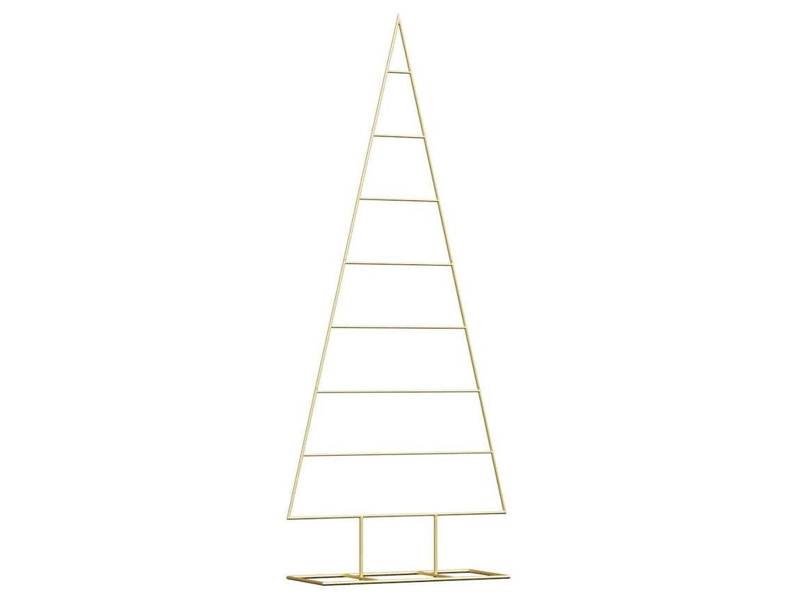 Conjunto 1 Árvore De Natal De Metal Vidaxl Dourado Aço (150 Cm)