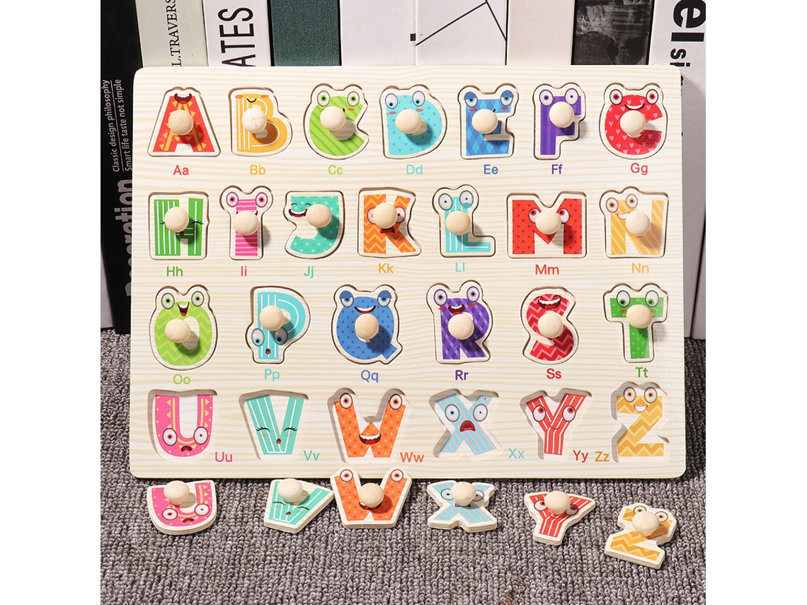 Jogo De Puzzle De Madeira - 26 Letras (idade Mínima Recomendada: 1 Ano)