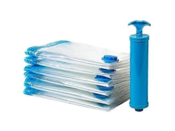 Conjunto De 6 Sacos Armazenamento A Vácuo Com Bomba - 80x120cm Azul, Xxl