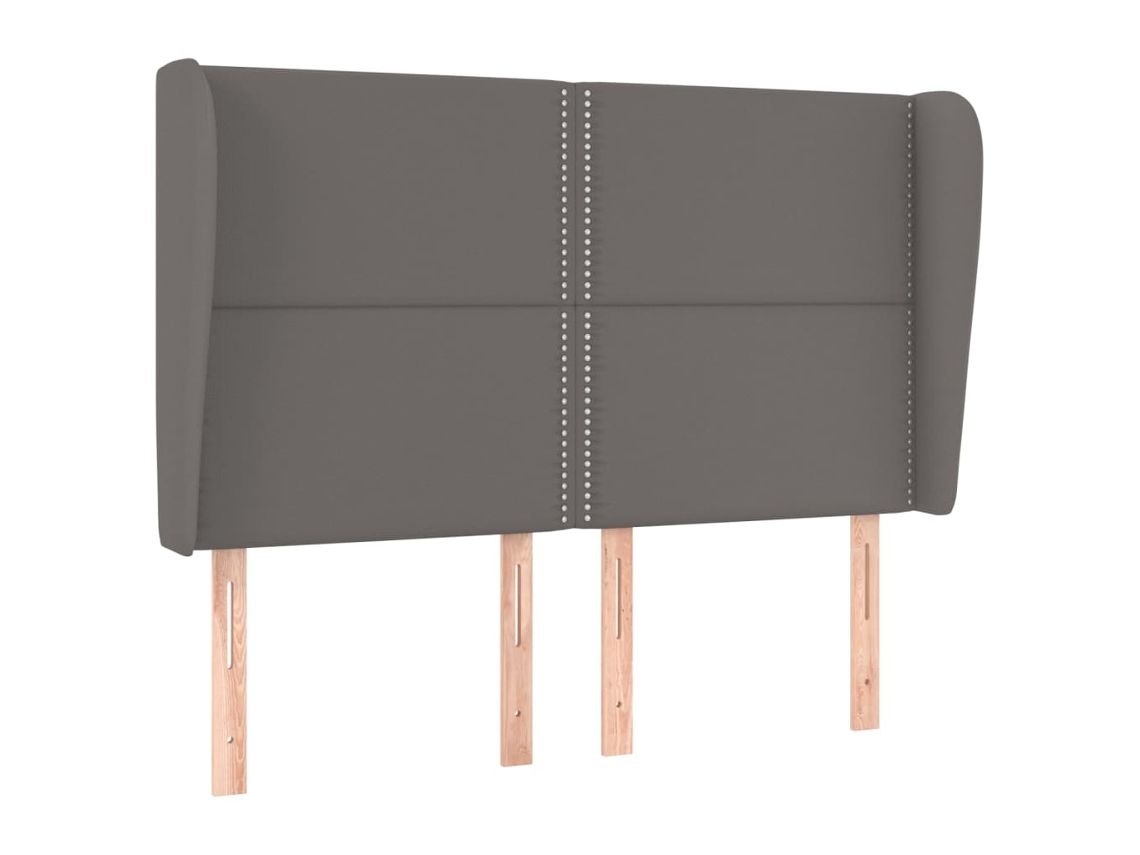 Cabeceira Cama C/ Abas Couro Artif. 147x23x118/128 Cm Cinzento MAISON EXCLUSIVE