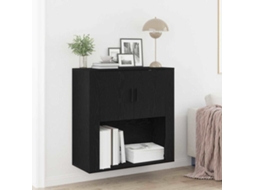 Vidaxl Armário De Parede Com Prateleira Carvalho Preto 80 X 33 X 80 Cm