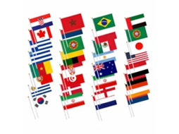 Pacote com 48 Bandeirinhas de Mão de Países Variados, Ideal para Festas, Bares, Clubes, Eventos Esportivos, Festivais e Decoração de Jardim