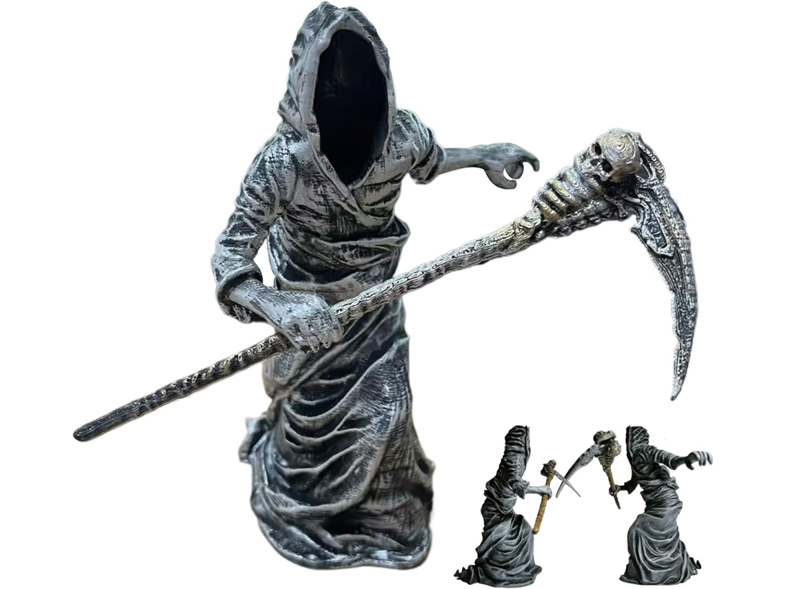 Estátua Halloween Ornamento Gótico Morte Estatueta Impressa 3d Esqueleto Empunhando Foice Quarto Estudante GOKOCO