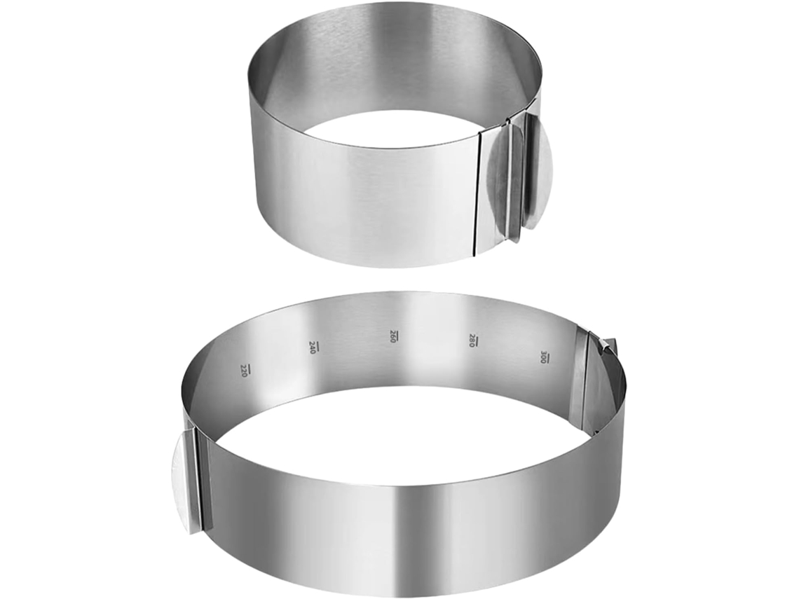 Anéis redondos de aço inoxidável para grelhar tigelas e tampos de mesa.