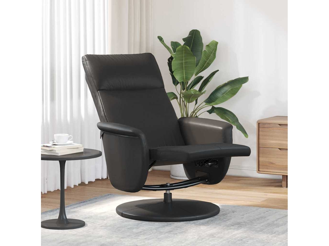 Vidaxl Cadeira De Massagem Recliner Preto Couro Sintético