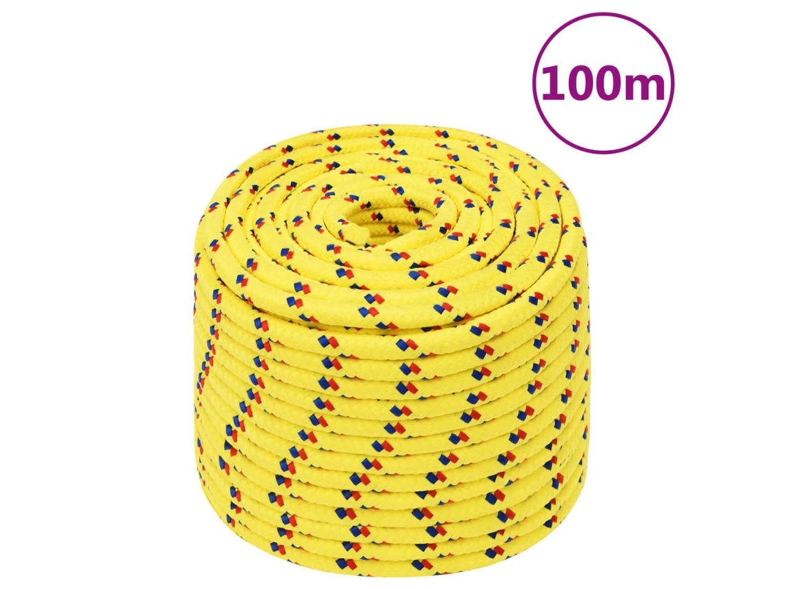 Vidaxl Corda De Barco 12 Mm 100 M Polipropileno Amarelo