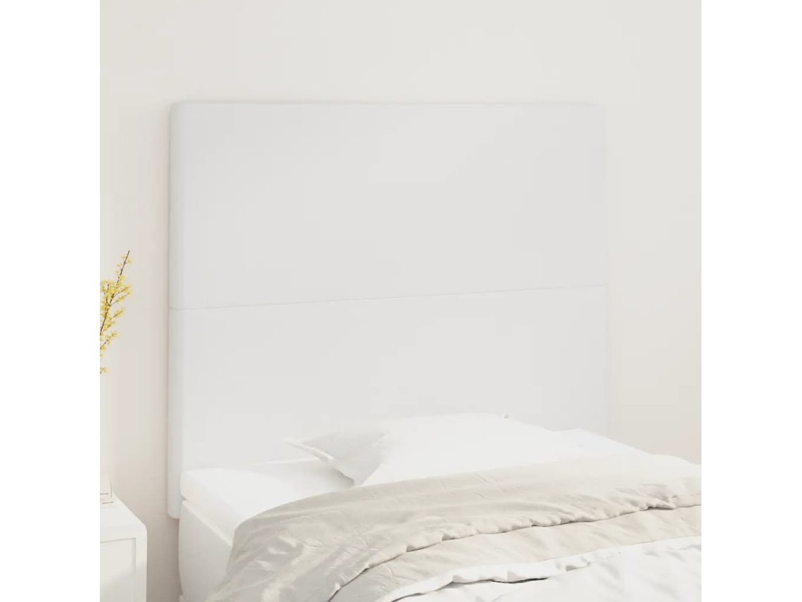 Vidaxl Cabeceira Branca 100x5x118/128 Cm Couro Sintético