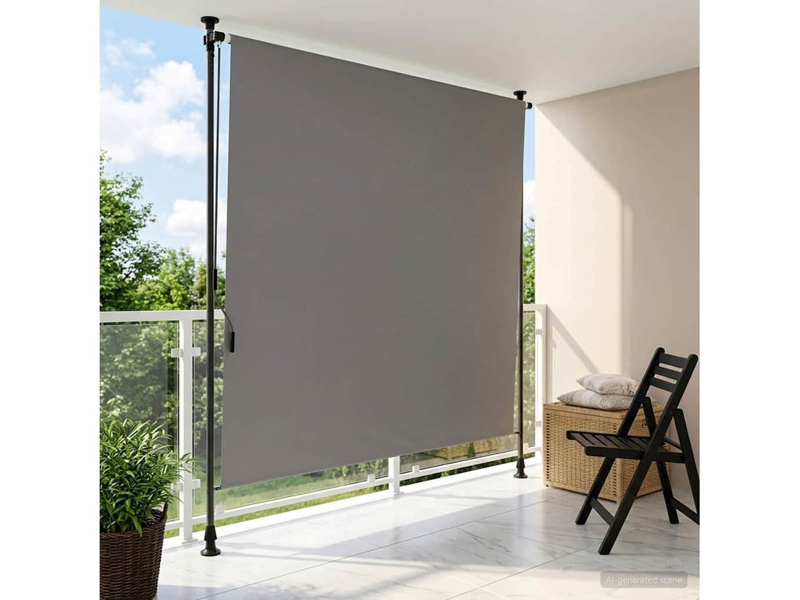 Vidaxl Cortina Rolô Exterior Cinzento-claro 120 X 270 Cm