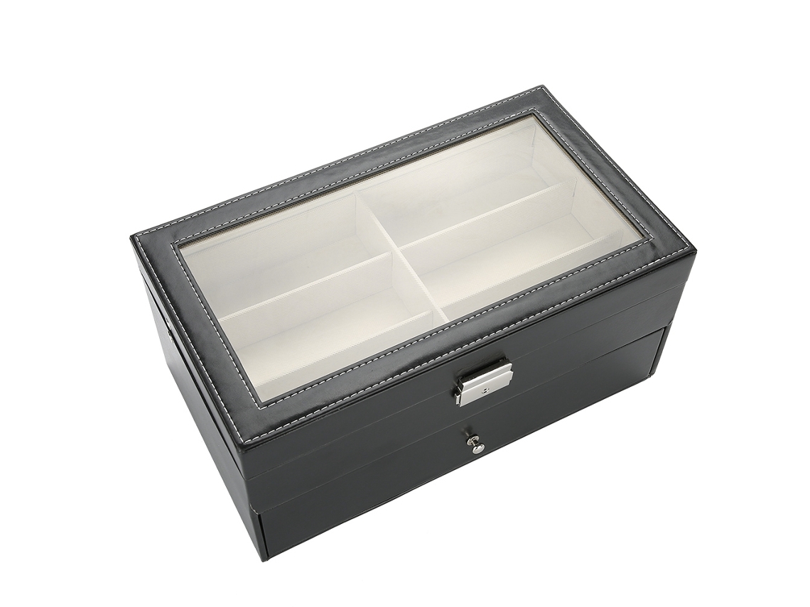 Caja De Exposição E Armazenamento Para Óculos, 12 Compartimentos, Organizador De Óculos De Sol E Joias