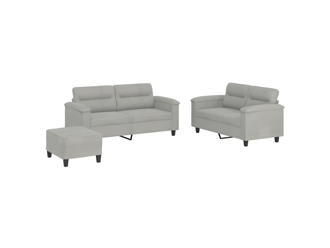 Sofa Set, Sofa Sets Vidaxl Cinzeto Microfibra (n/a)