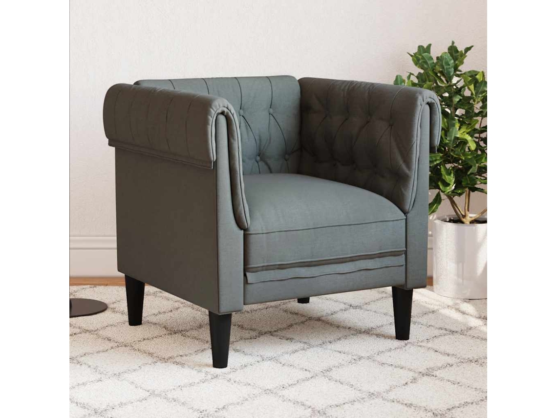 Vidaxl Sofá Chesterfield Tecido Cinzento-escuro