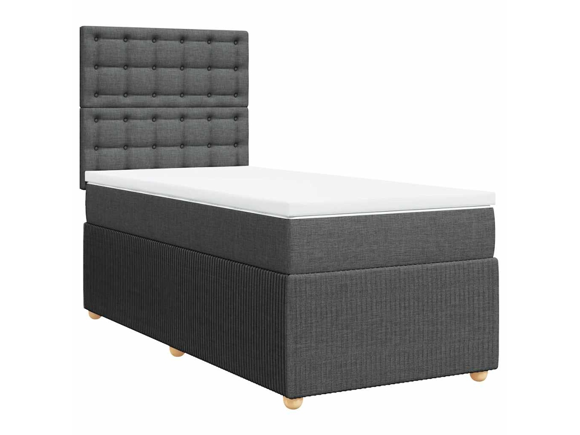 Cama com Molas/Colchão 80x200 Cm em Tecido Cinzento Escuro MAISON EXCLUSIVE