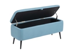 Banco com Armazenamento, Tampa Articulada, Pés de Aço, 101x38,5x44,5 Cm Azul Claro ORBITRA COMMERCE