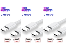 Carregador Rápido Pd Mobile Car Qc 3.0 De 3 Portas E 130 W Ultrarrápido Usb Tipo C Para Iphone 3 Cabos C Para C De 2 M E 100 W SUNNY SPACES