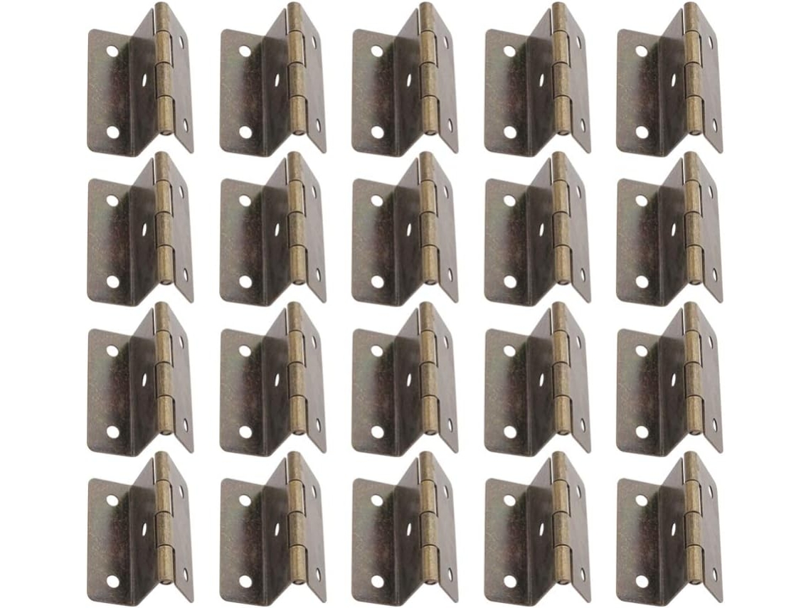 20 Dobradiças Retrô De Ferro Para Portas Armários, Triplas Dobráveis
