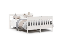 Cama Sem Colchão 160x200 cm Madeira de Pinho Maciça Branco MAISON EXCLUSIVE