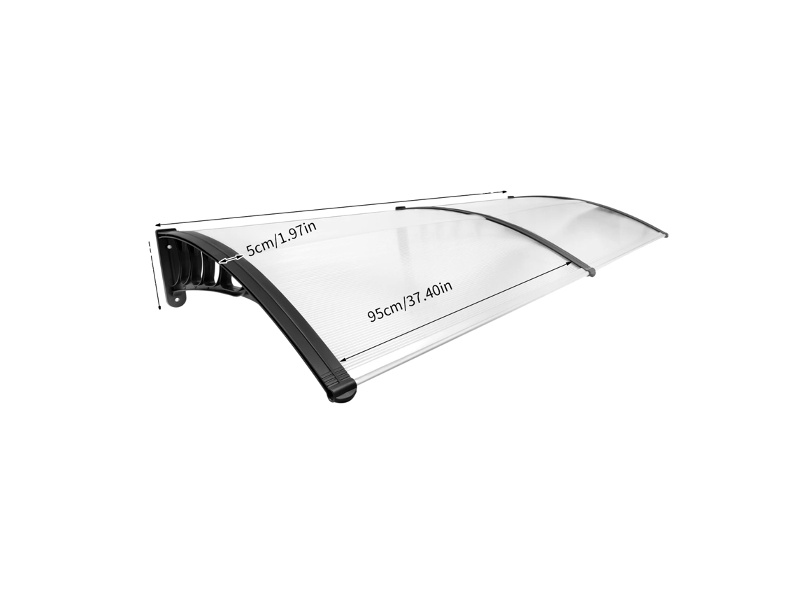 Toldo De Porta Transparente, Proteção Uv, Manutenção Fácil, Preto