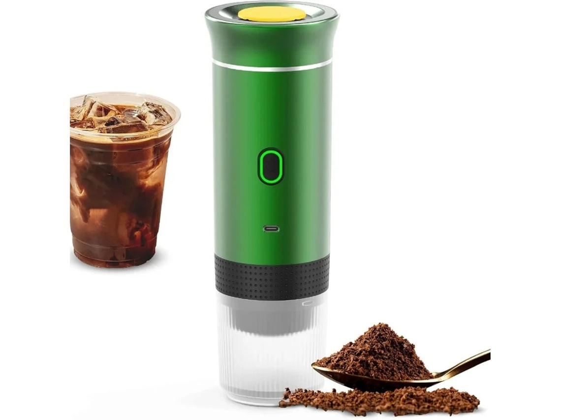 Mini cafeteira elétrica sem fio 3 em 1 Yizhood para carro, casa e viagens, verde