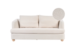 Sofá De 3 Plazas Beliani Rattvik De Bouclé Blanco 198x82x86