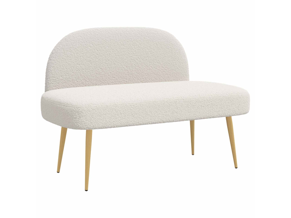 Conjunto 1 Banco Estofado Vidaxl Creme Contraplacado (110 X 60 X 76 Cm)